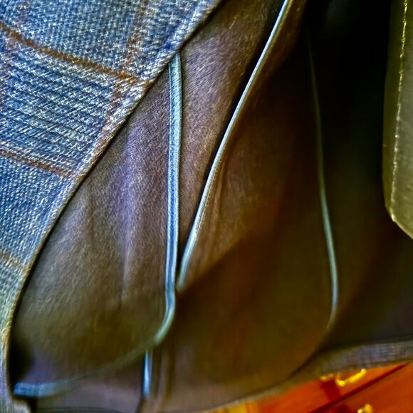 Loro Piana Neiman Marcus IT 50R NEW Mens Navy Plaid Dream Coat 100% Wool RT1995$ - Picture 10 of 14